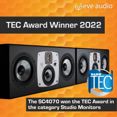 EVE AUDIO SC4070 ganha o prestigiado TEC AWARD