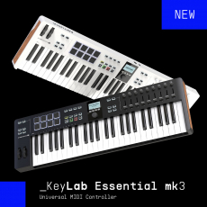 A Arturia apresenta o KeyLab Essential mk3, o seu teclado controlador clássico totalmente redesenhado.